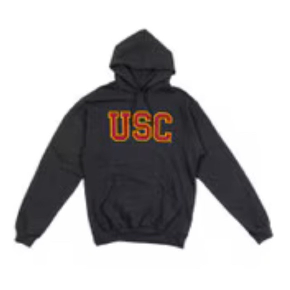 USC Trojan Basics Heritage Charcoal Tackle Twill Fleece Hoodie - Picture 1 of 3